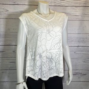 NWT Lane Bryant Sleeveless Hi-low Top White Size 14-16
